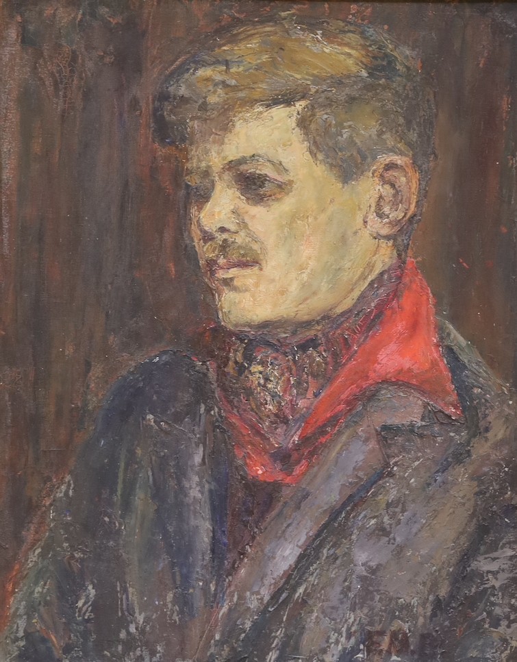 Barbara Hutchby (20th C.), two oils on board, Portraits of gentlemen, signed, largest 60 x 45cm